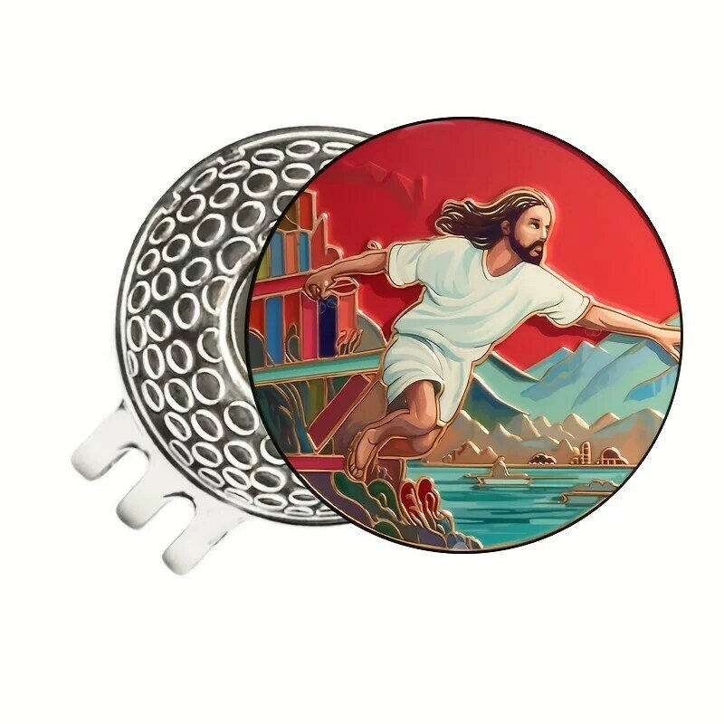 С магнитным металлическим логотипом мяча для гольфа-аксессуары для гольфа, оборудование для гольфа, логотип мяча Иисуса, маркер мяча, подарок, мяч, шляпа, мужской,