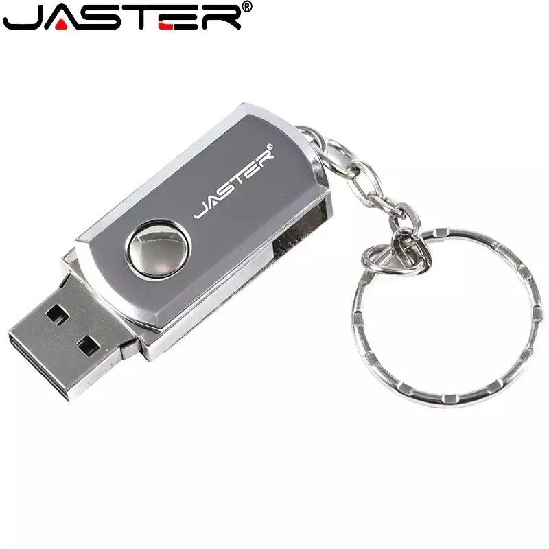 JASTER Metal Whirling Pen Drive Real Capacity Flash Drives 128GB Memory Stick 64GB Free Key Chain  Usb Stick U Disk Waterproof