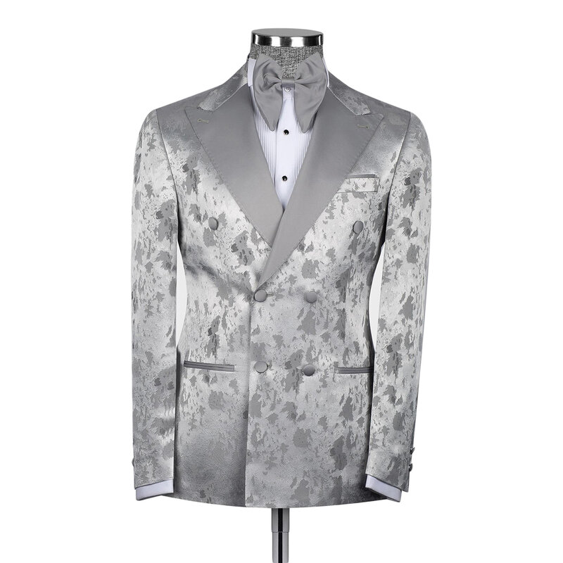 Designer Wedding Coat For Men Double Breasted Slim Fit Business Casual Blazer Peak Lapel Jacket Custom Made