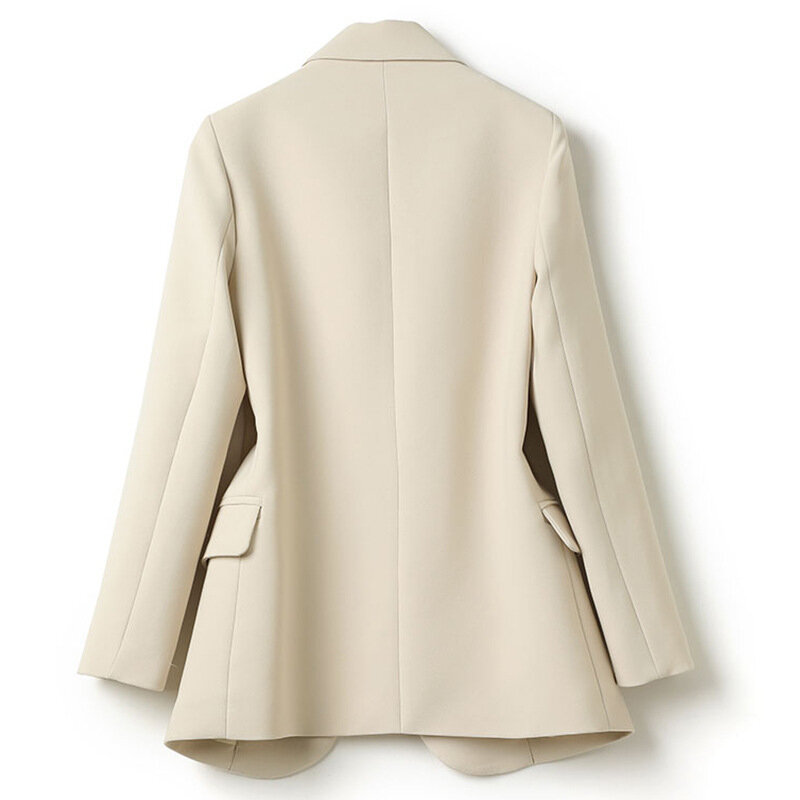 2022 Einfarbig Elegante Blazer Mode Einfache Lose Beiläufige Frauen Jacke Frühling Herbst V-ausschnitt Büro Dame Anzug Mantel
