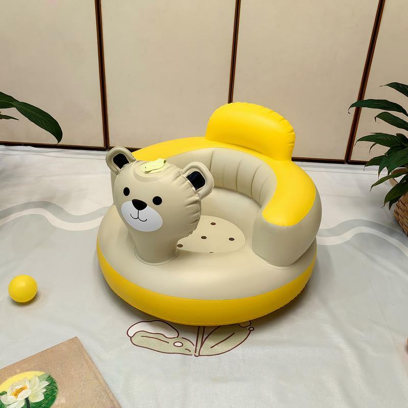 Cadeira inflável portátil do bebê, Blow Up, urso bonito, crianças sentadas cadeira, assentos de chão para bebês 6-24 meses