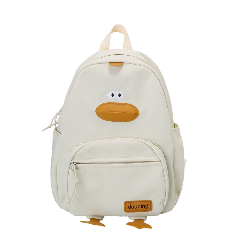 Школьный портфель для детского сада, мультяшный рюкзак для снижения нагрузки с милым утенком, холщовый рюкзак для мальчиков и девочек