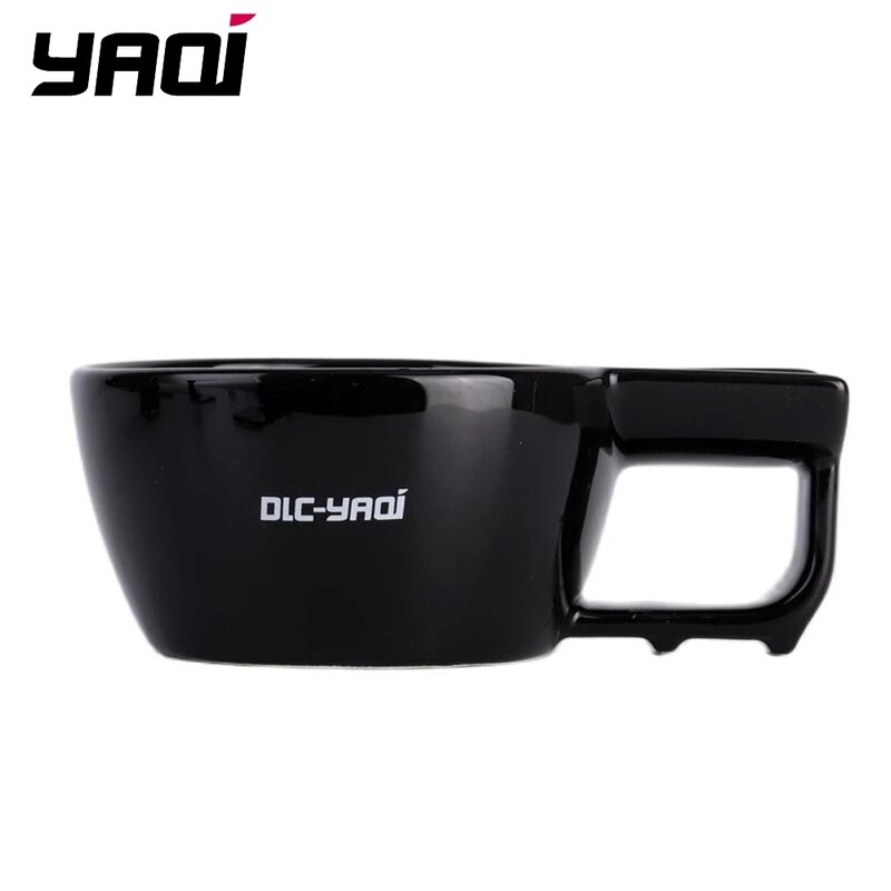 YAQI High Quality Black Color Ceramic Shaving Bowl For Men Shaving Brush Tools
