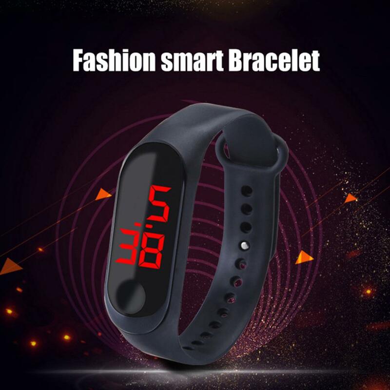 Schermo a LED orologio digitale cinturino regolabile controllo pulsante Display a LED orologio digitale elettronico bracciale donna uomo orologi da polso