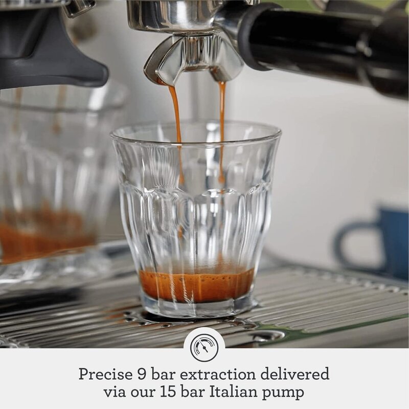 Pembuat kopi, mesin Espresso Barista Express BES870BSXL, tekstur susu Microfoam Manual, pembuat kopi