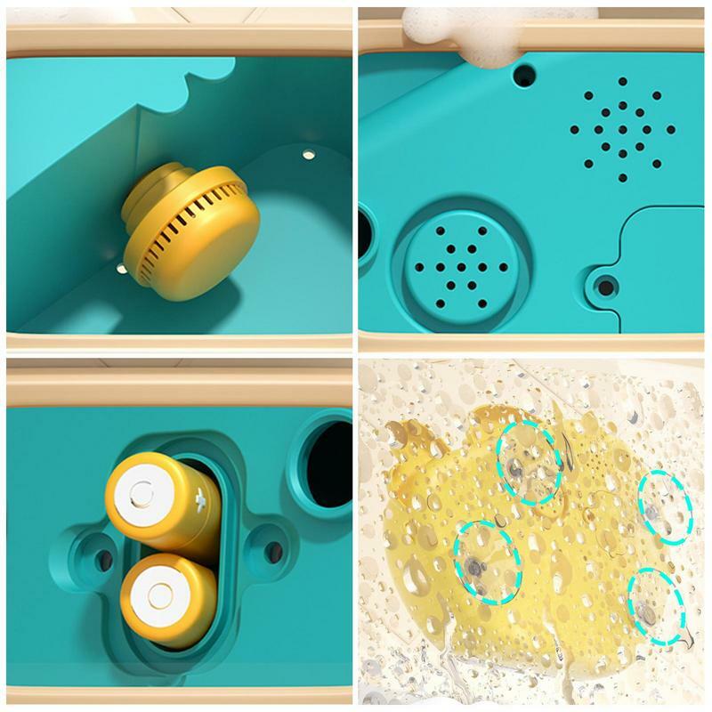 Juguetes musicales de bañera para niños pequeños, máquina de burbujas de baño cantantes, juguetes de ducha con batería