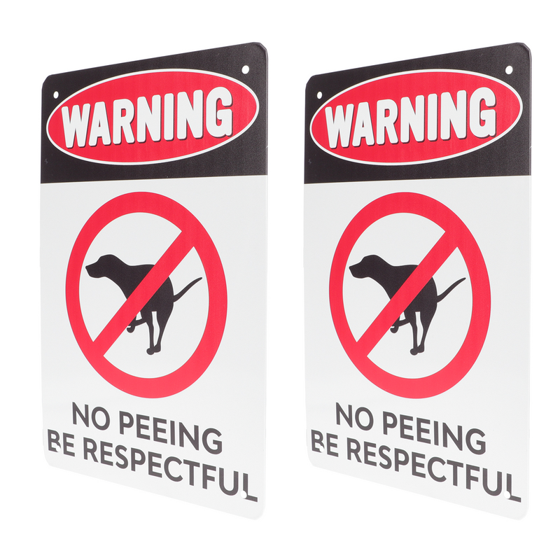 2 Pcs Hanging Pictures No Dogs Warning Sign Decor Peeing for Iron Vintage Decorative