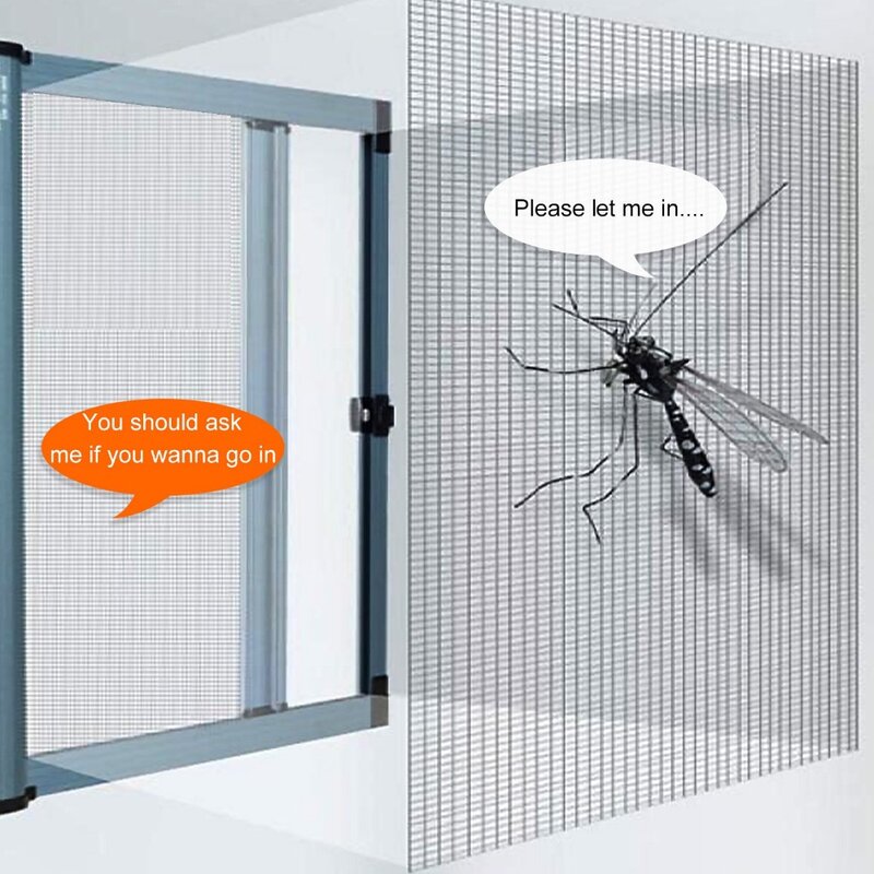 Jaring serangga layar nyamuk dalam ruangan, jaring tidak terlihat anti-nyamuk layar jendela serat kaca Diy bahan jaring kustom musim panas