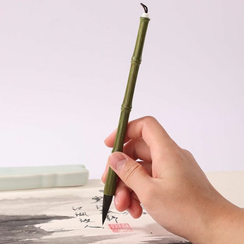 Olejna akwarela chińska kaligrafia pędzel wilcze włosy drewna pisma pędzel do pisania obraz olejny akcesoria do malowania pędzel farby