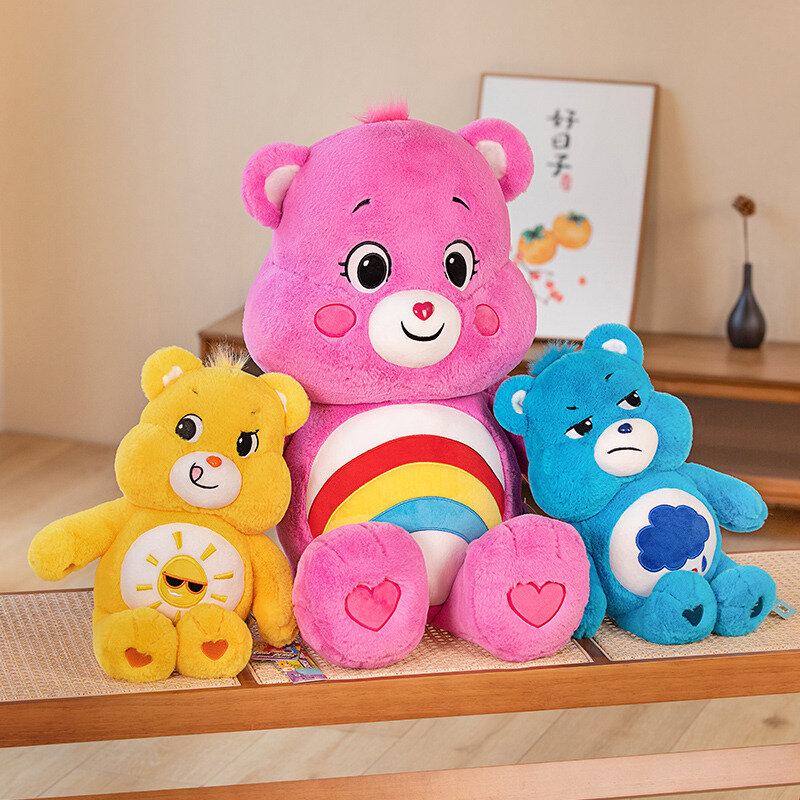 Mainan Beruang cinta mewah beruang pelangi beruang marah biru marah mata berkedip mainan mewah hadiah Natal anak-anak 2023baru