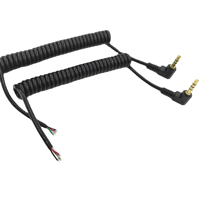 3.5mm 4-Pole Bending Jack Audio Video Headphone Cable 4 Wires Spring Cord For Connecting Underwater Camera Cable