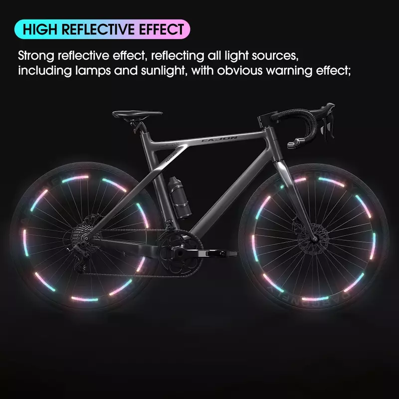 Cinta reflectante para rueda de coche, cinta reflectante de seguridad fluorescente, decoración de advertencia para motocicleta y bicicleta