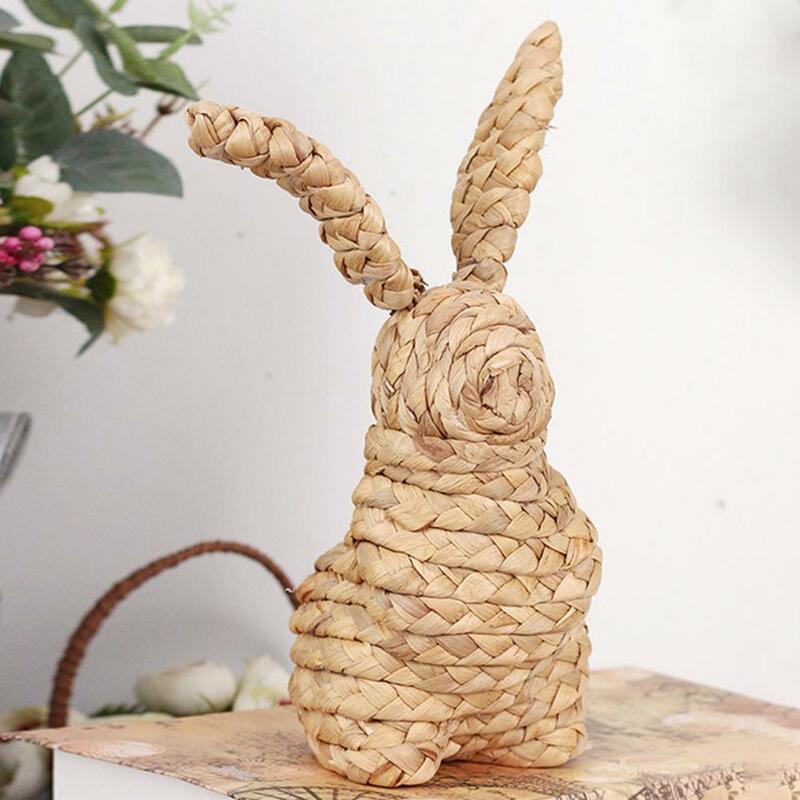 Handcrafted Bunny Figurine Standing Easter Rabbit Statue Creative Art Modern Rabbit Sculpture Tabletop Ornament Home Decorations