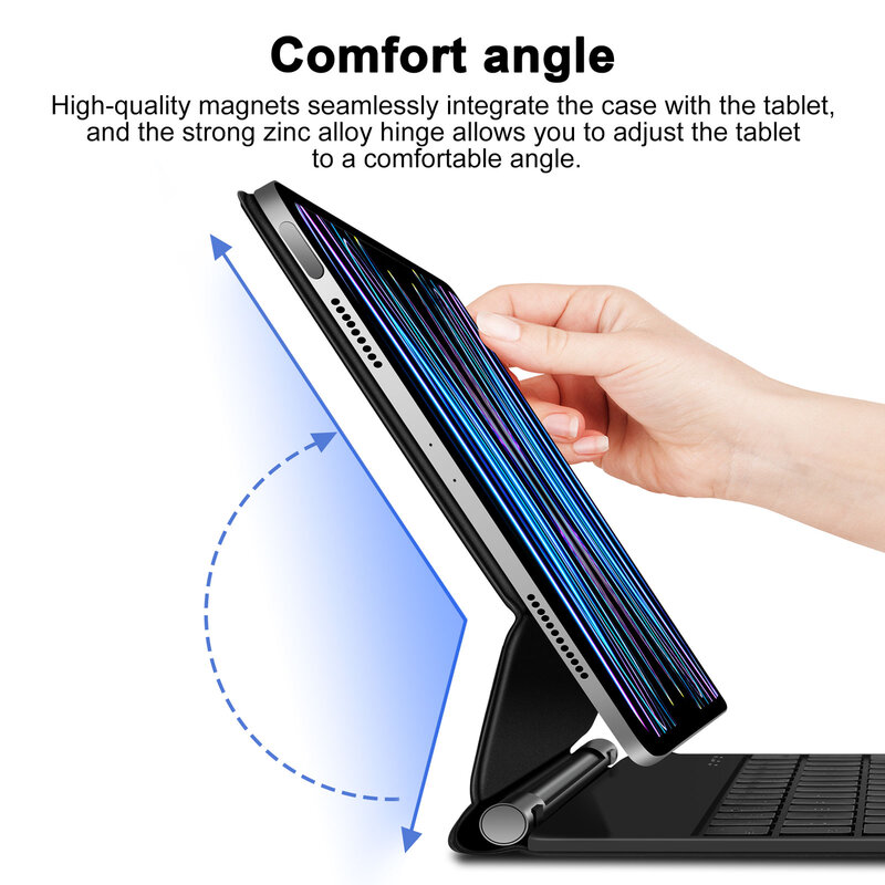 Podświetlana magiczna klawiatura do iPada Pro 13 M4 2024 12.9 M2 do iPada Pro 11 10. broni iPad Air 6 Air 5 Air 4 Klawiatura folio