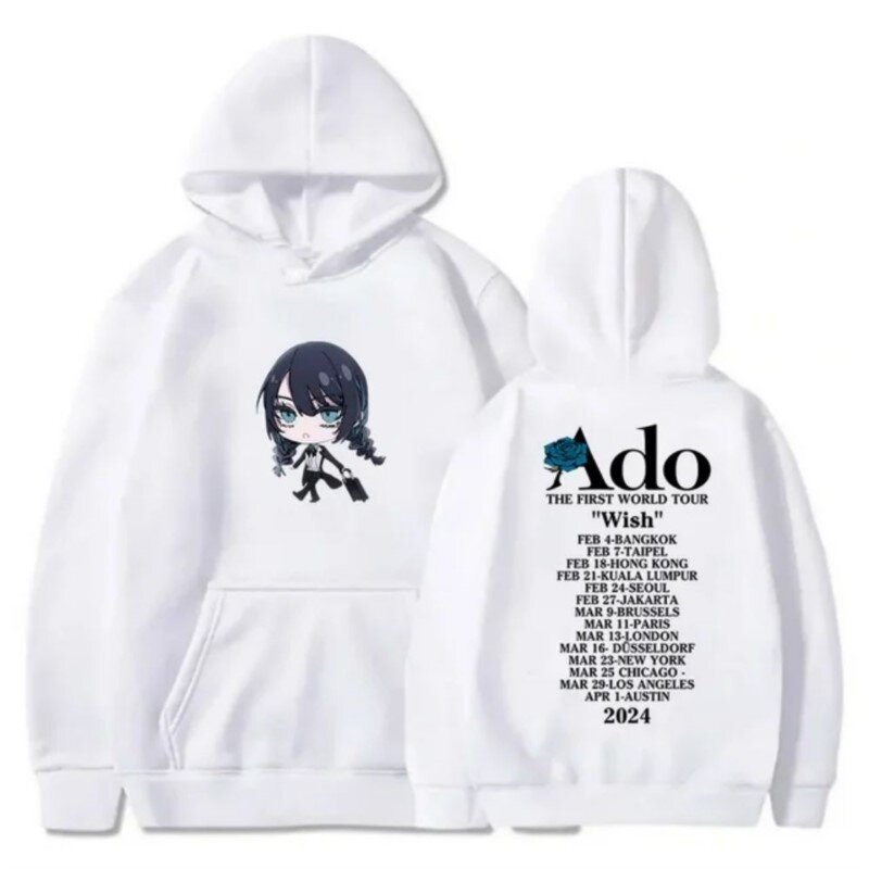 Ado Wens Hoodies Wereldtournee Logo Merchandise Winter Voor Mannen/Vrouwen Unisex Casuals Lange Mouw Sweatshirt Streetwear