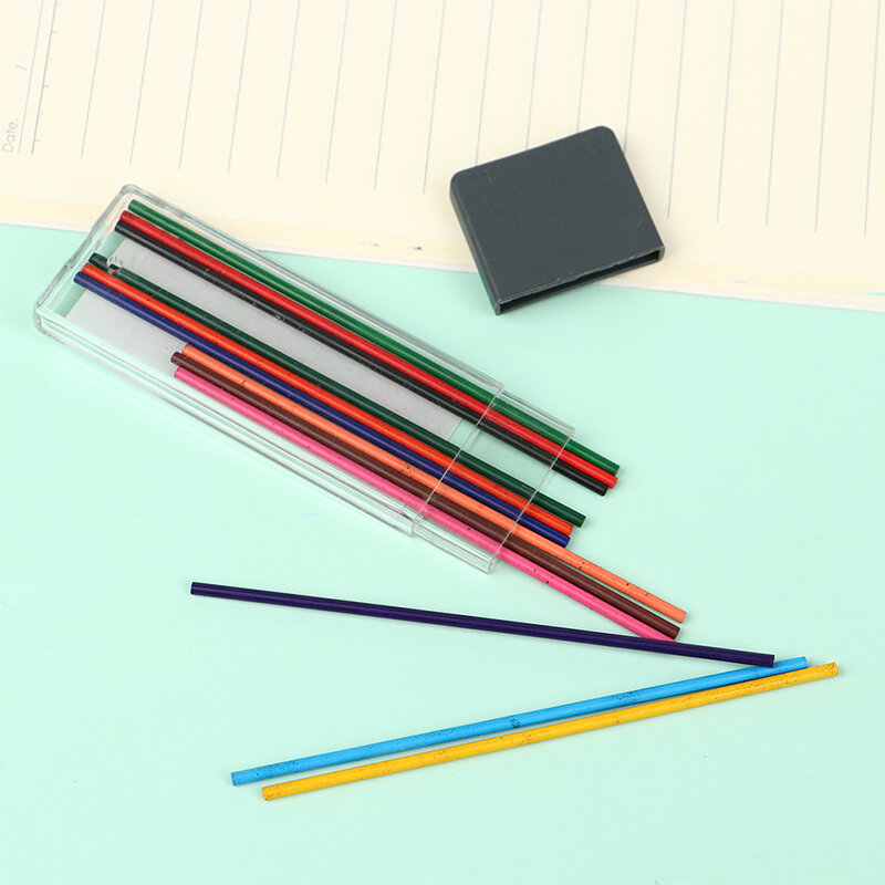 Mine de crayon mécanique 2B de couleur, noyau pour l'école d'art, fournitures d'écriture et de dessin, 2.0mm, 12 pièces/boîte