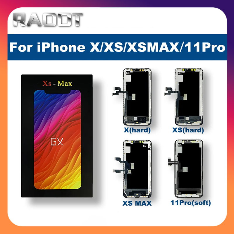 GX AMOLED 아이폰 XS 디스플레이 XSMAX XR 11 OLED용 최고 GX 단단한 OLED 아이폰 X용 LCD 화면 AMOLED 디지털화 조립 교체