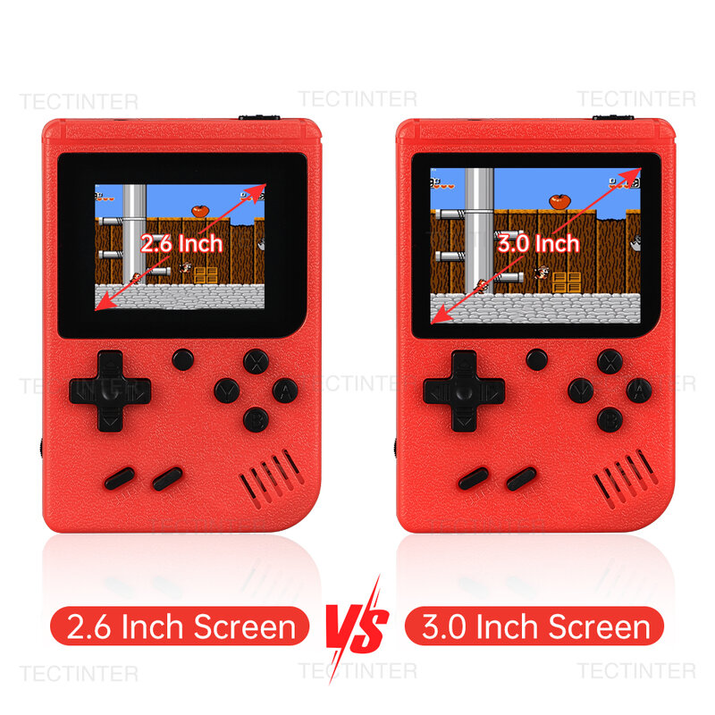 Konsol Video Game Mini genggam portabel Retro, pemutar Game warna LCD 3.0 inci 8-Bit dengan 500 Game bawaan