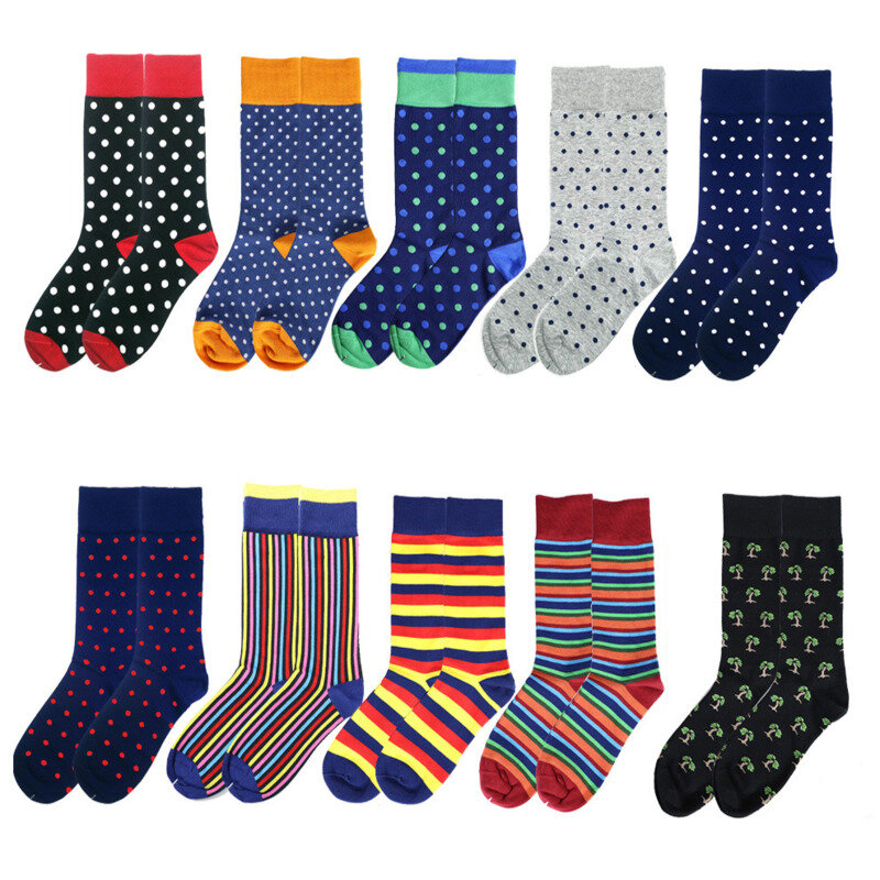 PEONFLY Klassische Bunte männer Gekämmte Baumwolle Socken Hohe Qualität Glücklich Business Socken Lange Rohr Hochzeit Geschenk socken für Mann