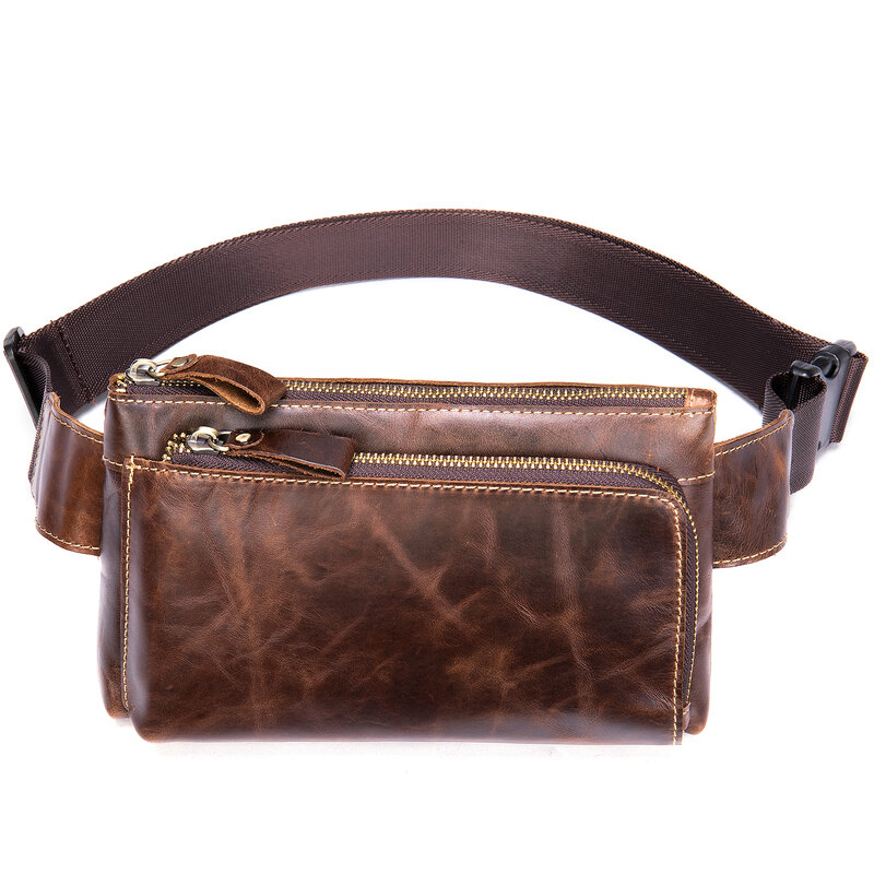 Genuine Leather Waist Pack Fanny Bag for Men Women Running  Hiking Hip Bum Belt Slim Cell Phone Purse Casual Waist Wallet Pouch