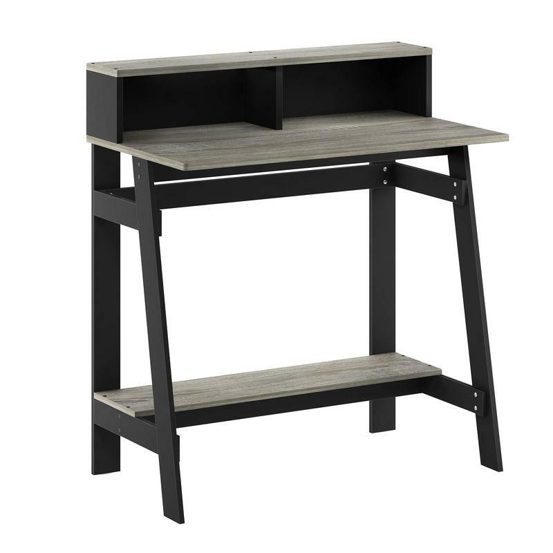 Furinno 3-escritorio de ordenador con marco simplista, color roble negro/francés