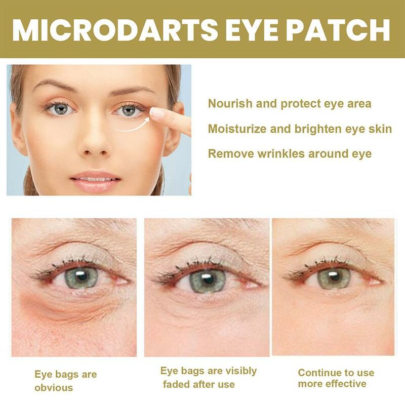 1/2 pz acido ialuronico Microneedle benda sull'occhio maschera per Anti rughe invecchiamento occhiaie idratante sotto gli occhi cuscinetti in Gel pelle