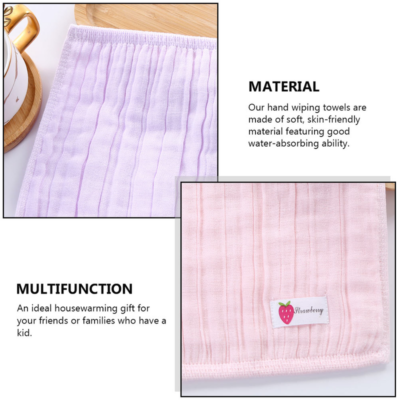 4Pcs Gauze Baby Towels Kids Face Wiping Towel Random Color