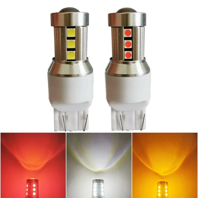 2pcs T20 7443 Car LED Turn Signal Light Brake lamp Reverse Lights Bulb 15SMD 3030 White Red Yellow DC12V