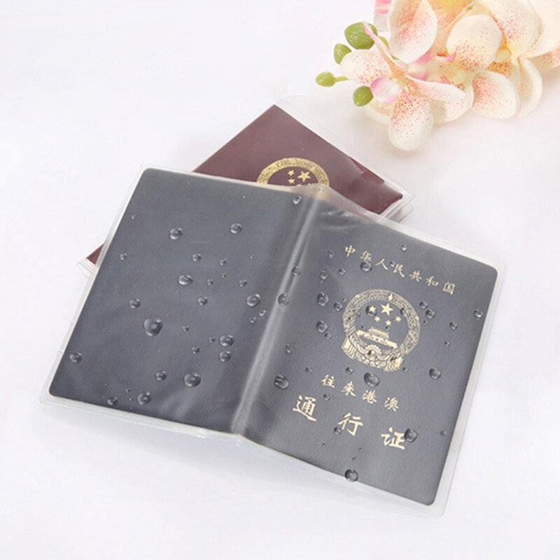 Couverture de passeport transparente, sacs à documents étanches, manchon de protection, 1PC