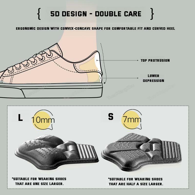 5d Mannen Hiel Beschermers Stickers Comfort Lederen Schoenen Pads Sneakers Inlegzolen Voetpijnstillers Aanpassen Maat Kussenverzorgingsinzetstukken