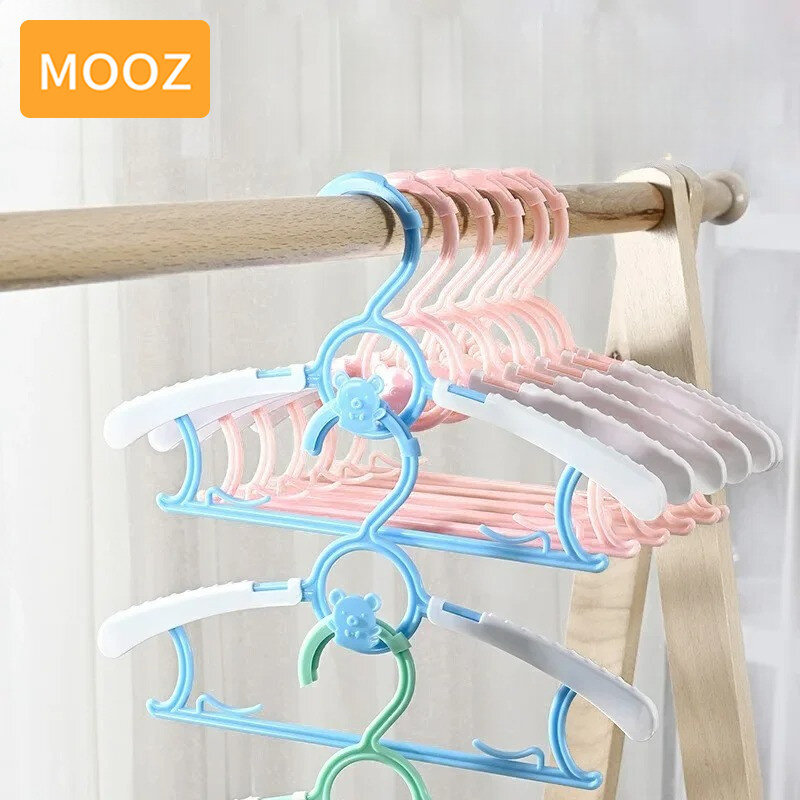 MOOZ-colgador de ropa para niños, 5 piezas, perchero retráctil de secado, especial, para uso doméstico