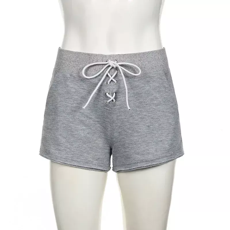 Sportliche Active wear Casual Bandage Shorts schlanke Basic solide Shorts mit niedriger Taille Frauen 2024 Sommer mode Streetwear Damen