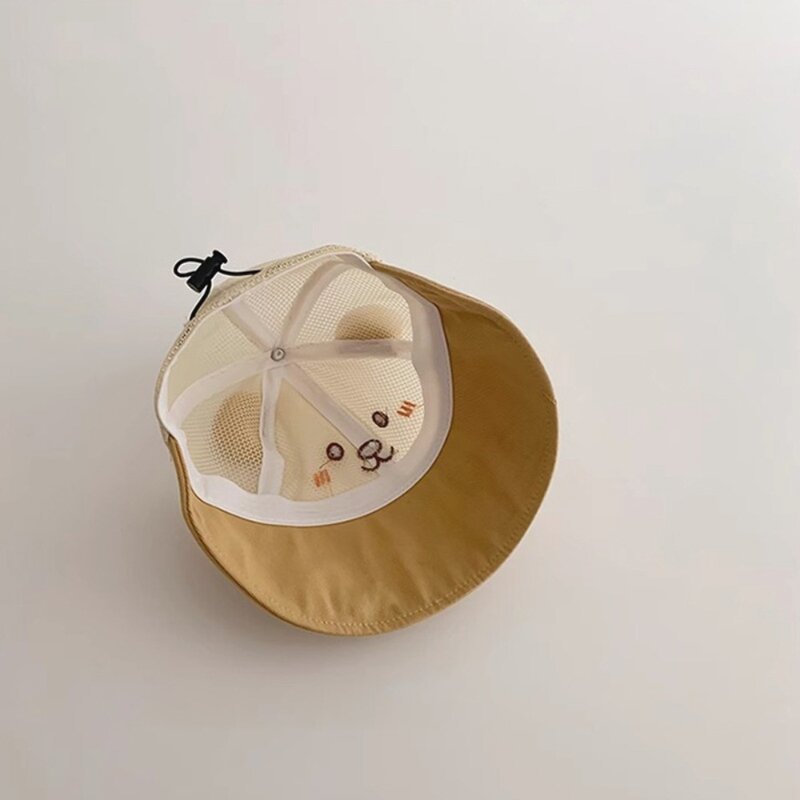 قبعة صياد مطرزة على شكل دب كرتوني للأطفال ، قبعة بنما ، حماية من الشمس ، مظلة ، صبي ، فتاة ، بنما ، جديدة