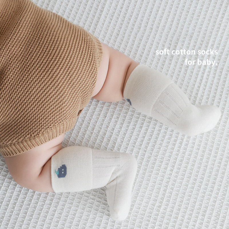Modamama – chaussettes en coton pour bébé, couleur unie, pour nouveau-né, Tube court, doux, pour fille et garçon