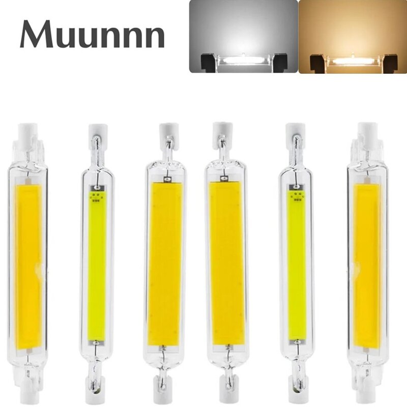 Muunnn-tubo de vidrio LED R7s COB de 50W, 78mm, 189mm, 118mm, J78, J118, Bombilla COB de alta potencia, AC110V, 120V, 220V, lámpara halógena de repuesto para el hogar