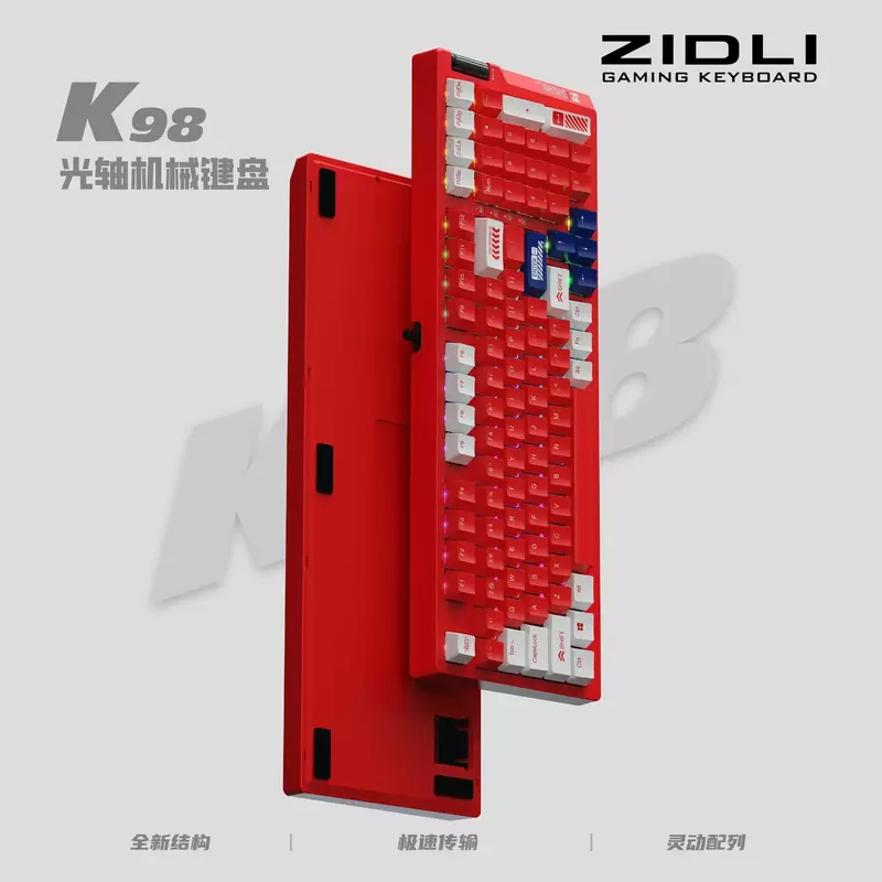 ZIDLI K98 tastiere per giocatori meccanici tastiera Keycpas tastiera cablata PBT RGB 98 tasti personalizzati Hot-swap Esports Gaming Keyborad Gift