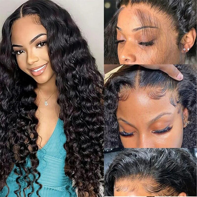 32inch 13x4 13x6 Water Wave Lace Front Wigs Human Hair Hd Transparent Lace Front Human Hair Wigs For Black Women Lace Frontal
