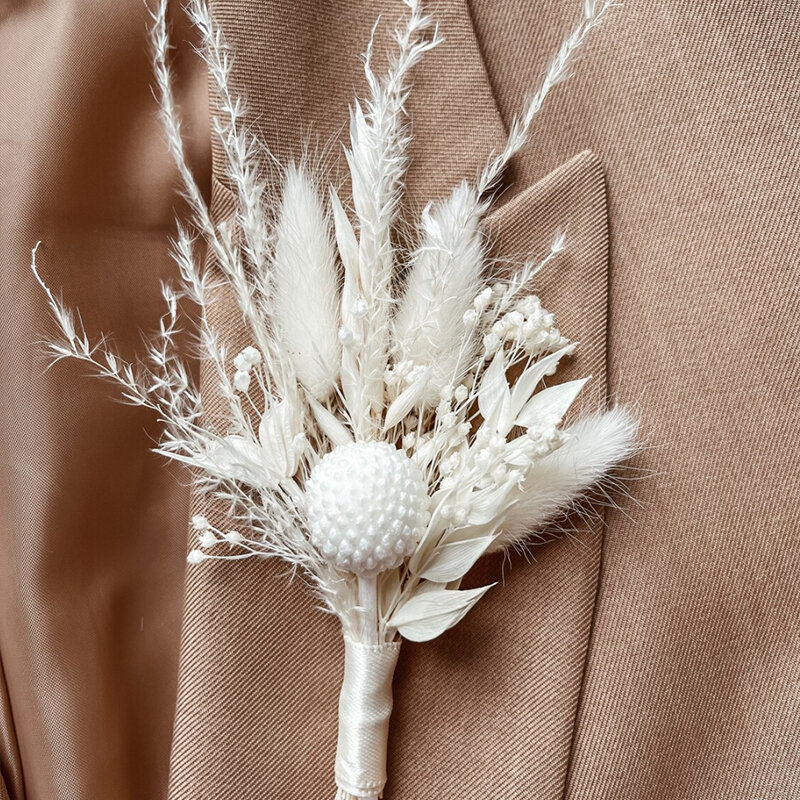 Bouquet de Mini Fleurs vaccées Naturelles Blanches, Hortensia, Décoration de Gâteau de Mariage, de ixd'Anniversaire Boho, 4 Pièces