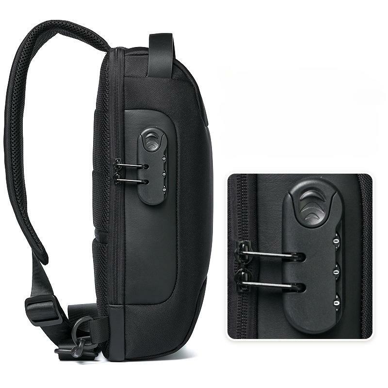 حقيبة صدر للرجال ضد السرقة ، حقيبة ظهر أكسفورد بحبال مقاومة للماء ، حقيبة متينة غير رسمية ، منفذ شحن USB