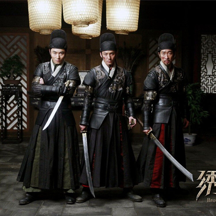 Antiga China Dinastia Ming Guarda Real Traje Peixe Voador Vestuário Artes Marciais Bordado Guarda-Costas Uniforme Oficial Homens