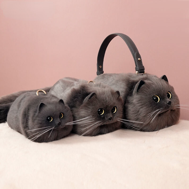 Shoulder Bag Cat Handbag Cute Pet Personality New Unique Design Small Bag Crossbody Travel Shopping Street Fashion All-match