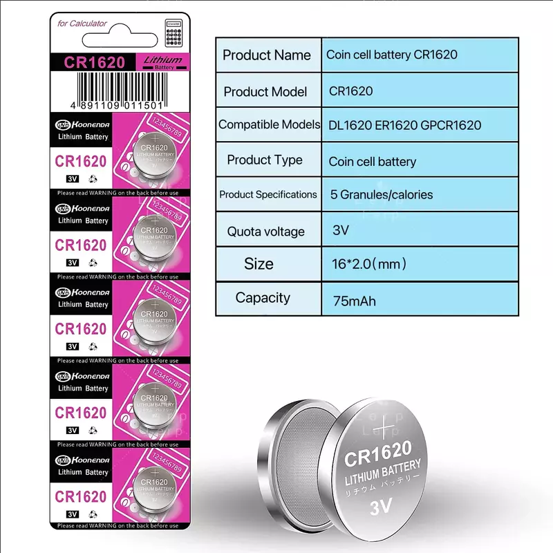 Batería Con Botón De Límite Cr1620, 3V, Besturen Een Distancia