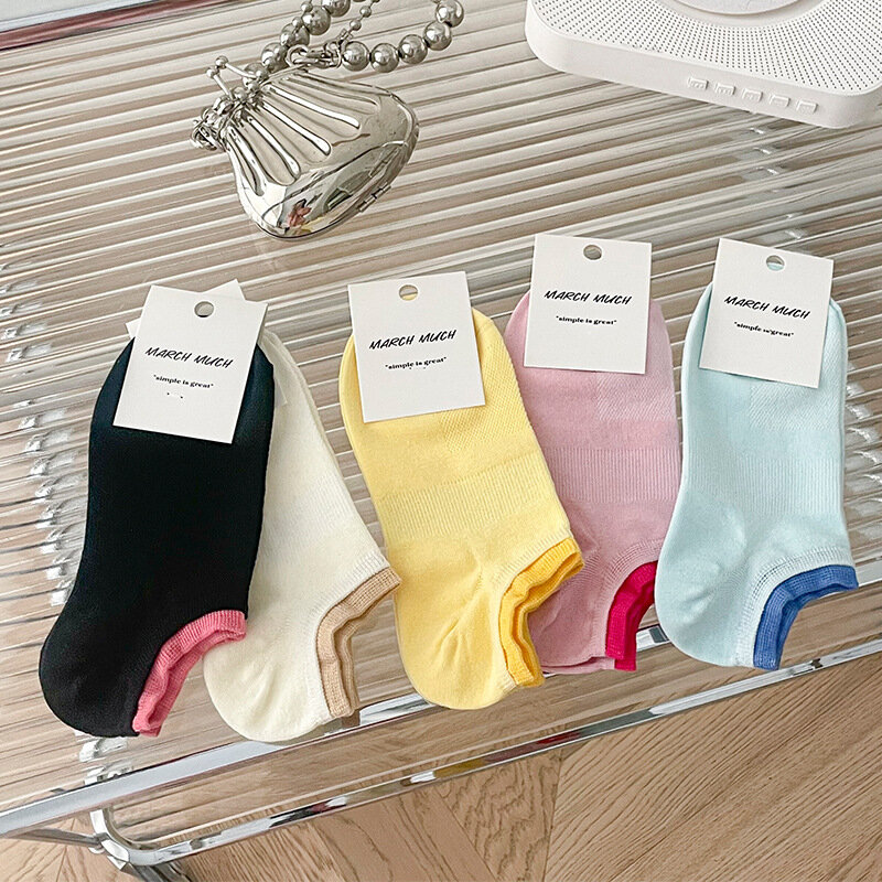 Low Cut Ankle Socks Women Summer Cotton Socks College Cute Kawaii Sweet Style Low Tube Socks For Girls Gift Wholesale Calcetines