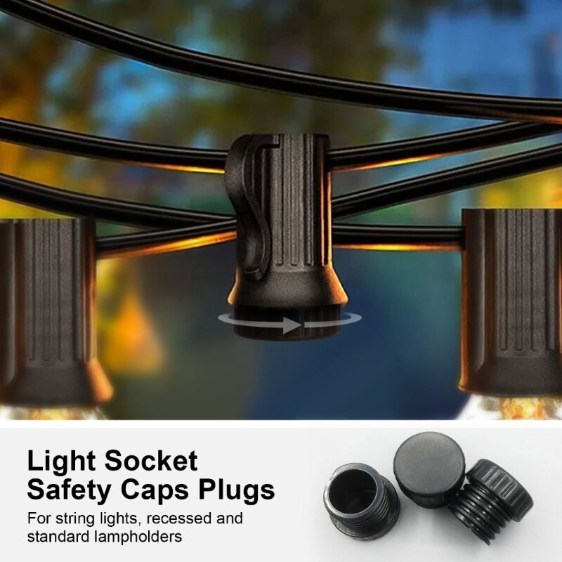 Safety Caps String Porch Fixtures Light Socket Safety Caps Plugs for Dormitory