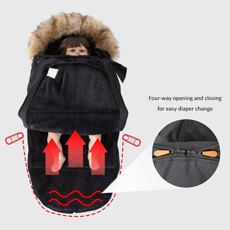 Gigoteuse d'hiver pour bébé dans la poussette, enveloppes de l'UNICEF, chancelière pour landau de 0 à 24 mois, sac de couchage de sortie, cocon à couches Proxy, 90cm