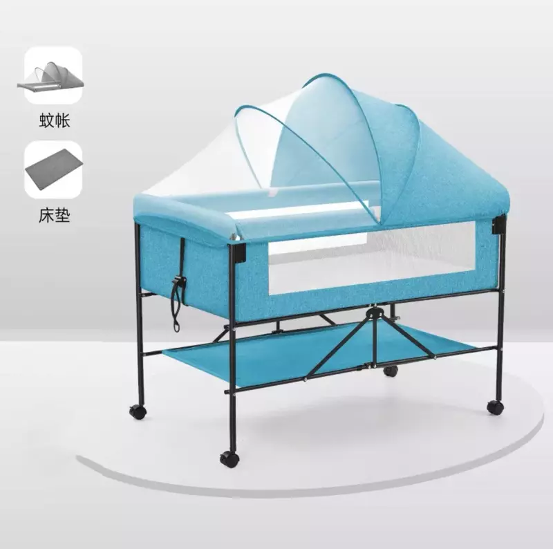 Crib Portable Multi-function Crib Folding Removable Cradle Bed Newborn Bb Bed Splicing Queen Bed