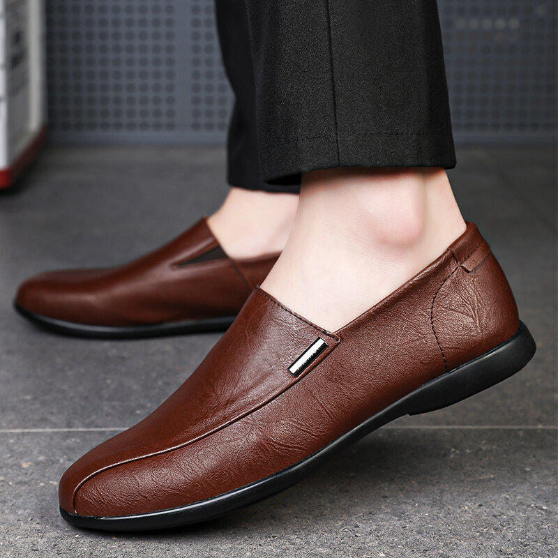 2023 Men's Black Business Leather Shoes Man Loafers Comfortable Summer Sneakers Brand Moccasin Breathable Casual Shoes