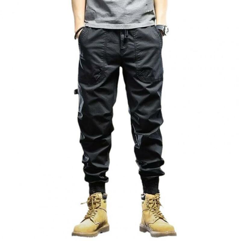 Pantalon cargo de proximité pour homme, taille élastique, poches multiples, bandes de rinçage à fermeture éclair, 03/Sports