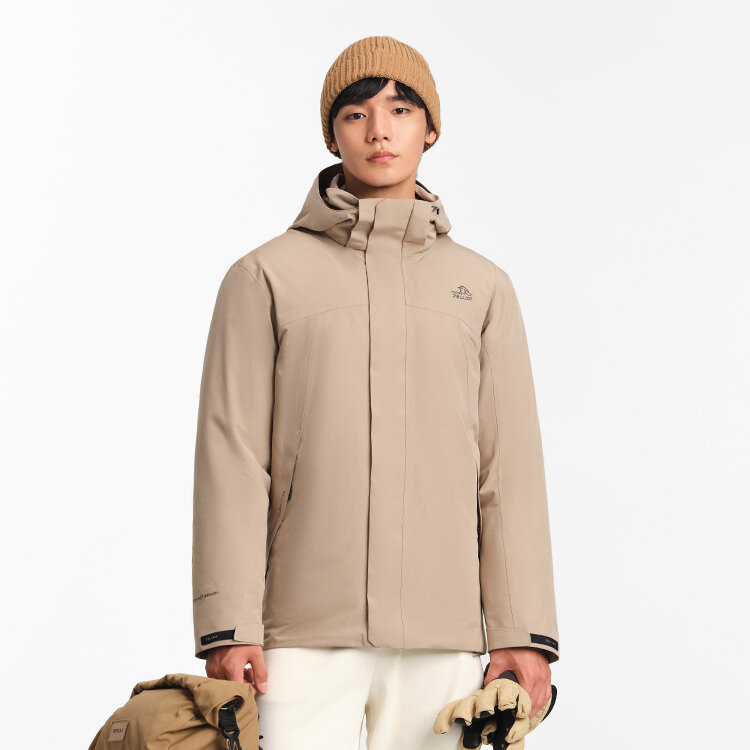 Мужская зимняя непродуваемая водонепроницаемая куртка 3 в 1 с белым гусиным пухом и подкладкой