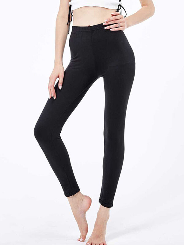 YSDNCHI Fitness leginsy Solid Black legginsy Push Up ćwiczenia damskie sportowe spodnie z wysokim stanem kobiece spodnie elastyczne Gym